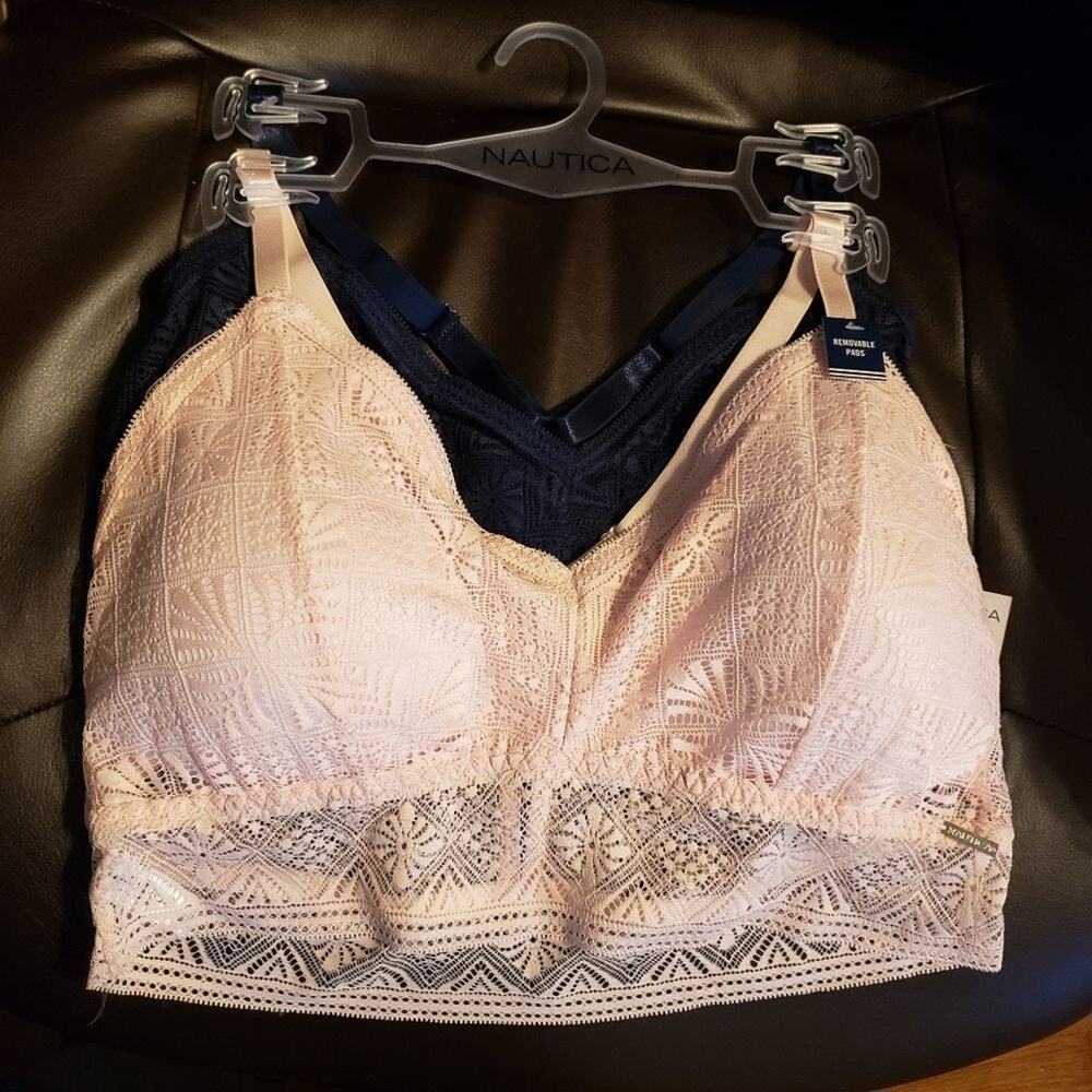 NAUTICA Intimates 2pk lace Bralettes 2X‎